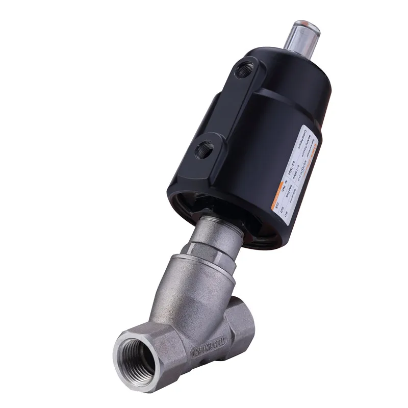 Custom Double Acting Air Water Steam Pneumatic Air Control Angle Seat Valve High Temperature Stainless Steel Angle Seat Valve