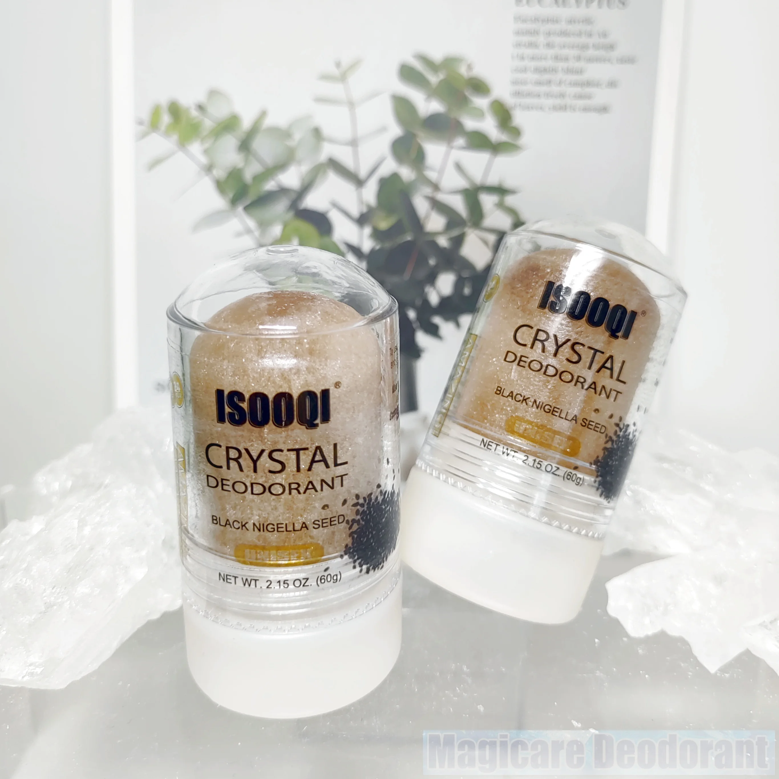 Magicare 60G Black Nigella Seed Alum Stick Potassium Alum Block Antiperspirant Stone Underarm Deodorant Unisex piedra alumbre