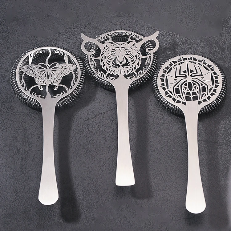 Creative Modeling Stainless Steel Spring Hawthorne Strainer Martini Filter Shaker Drink Bar Cocktail Strainer For Mixing Glass