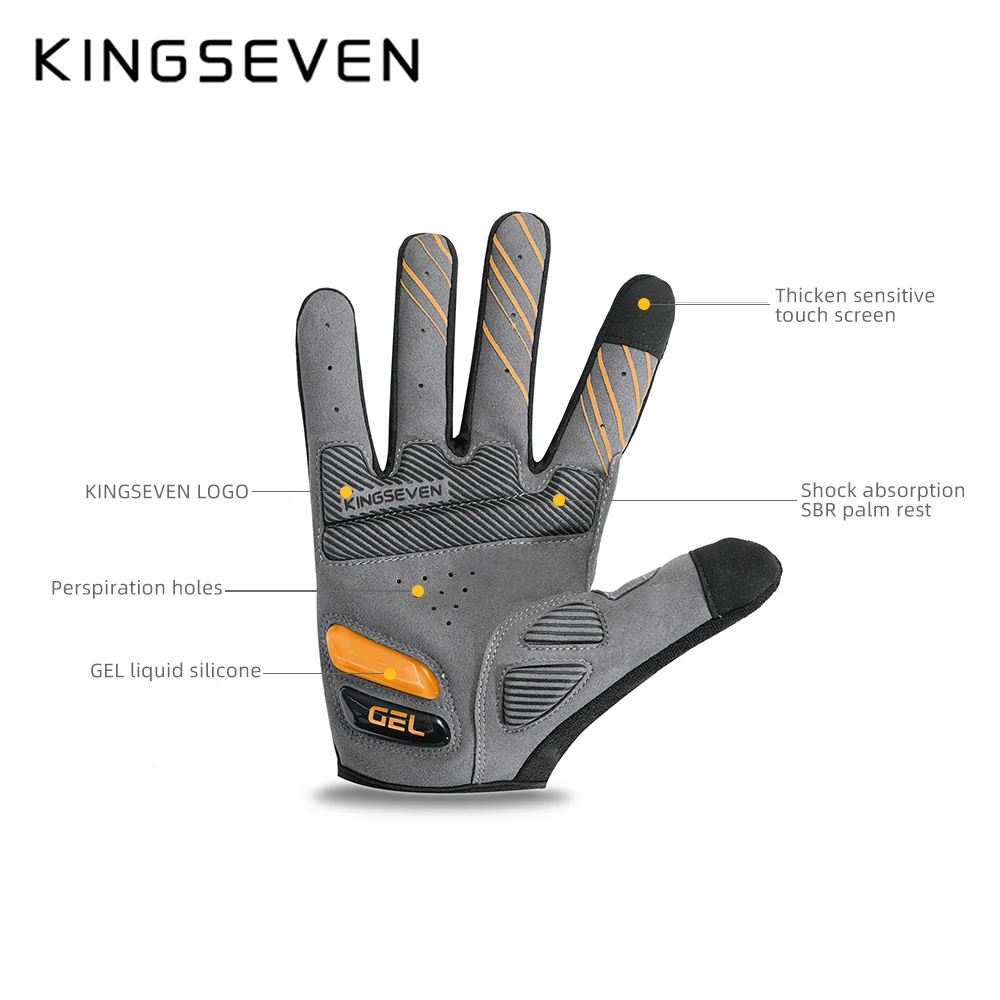 Велосипедные перчатки Kingseven с пальцами для мужчин и женщин противоударные дышащие горных велосипедов сенсорных