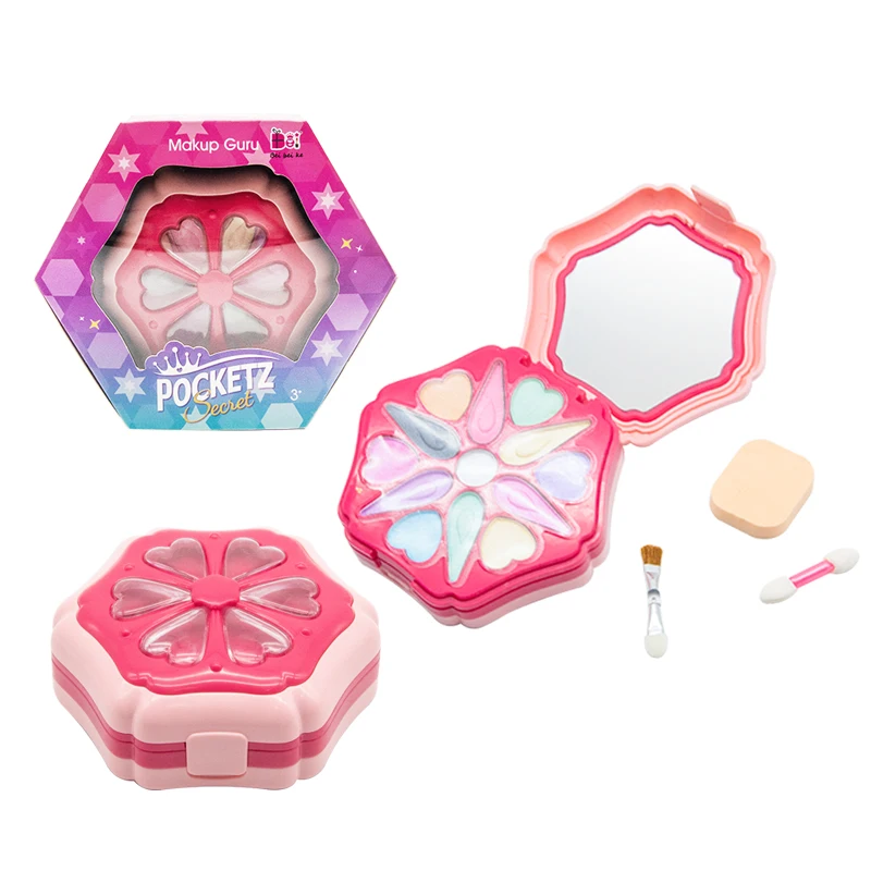 Children Makeup Set with Cosmetics Playing Box Lipstick Eye Shadow