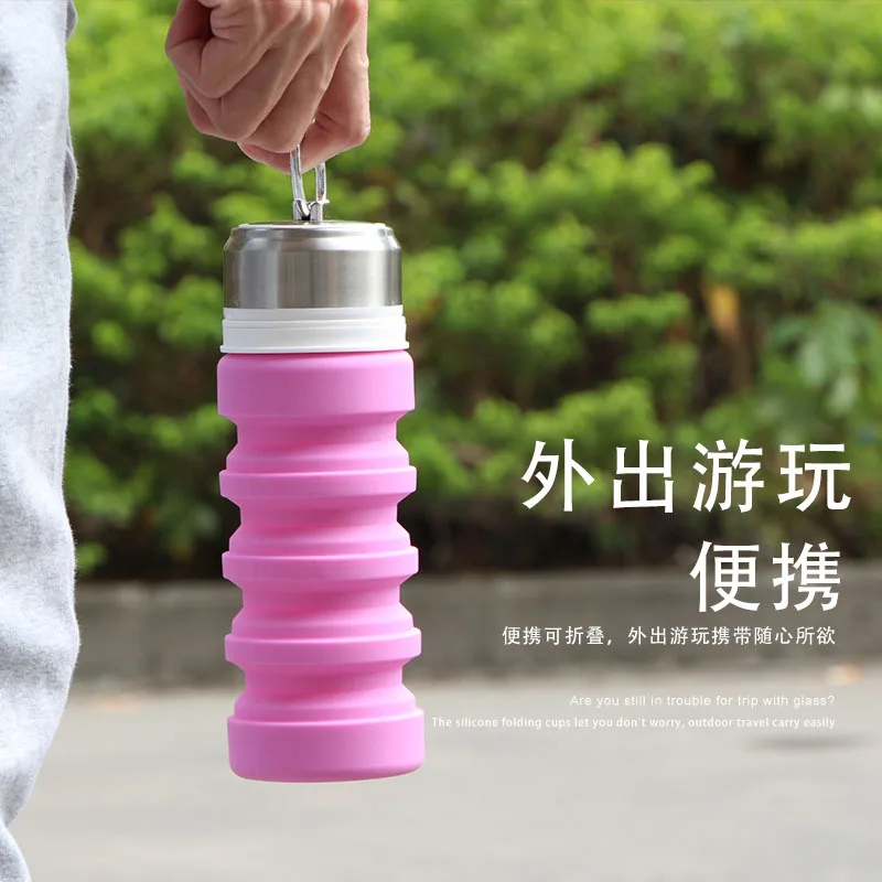 2023 New High Quality Large Capacity Folding Water Cup Portable Silicone Folding Unbreakable Water Cup