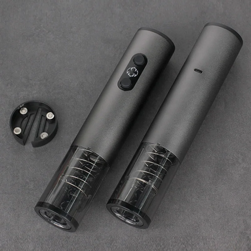 Aluminum Alloy USB Rechargeable Automatic Electric Wine Opener Corkscrew with Foil Cutter