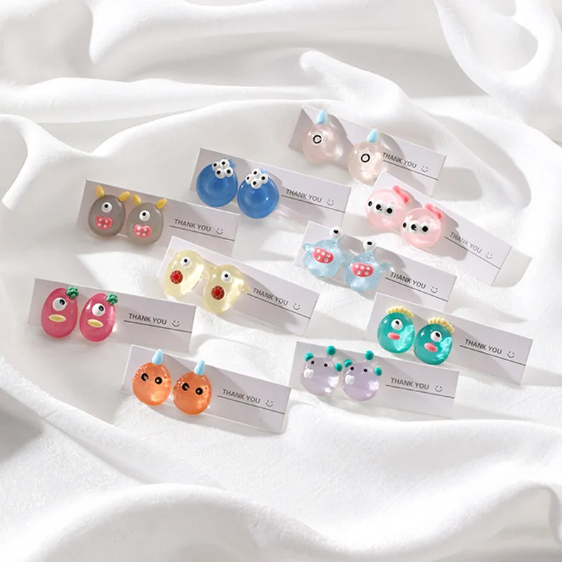 korean style women earrings girls jewelry newest cute animal stud earrings S925 silver pin earrings