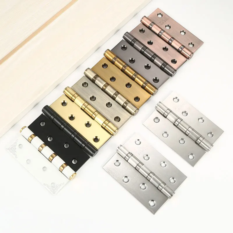 201 Stainless steel flat hinge Black 4 inch thick hinge bearing folding wooden door multi-color optional 4 inch hinge