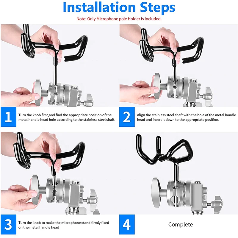 Metal Microphone Boom Pole Audio Boom Support Holder Cradle Mount Stand
