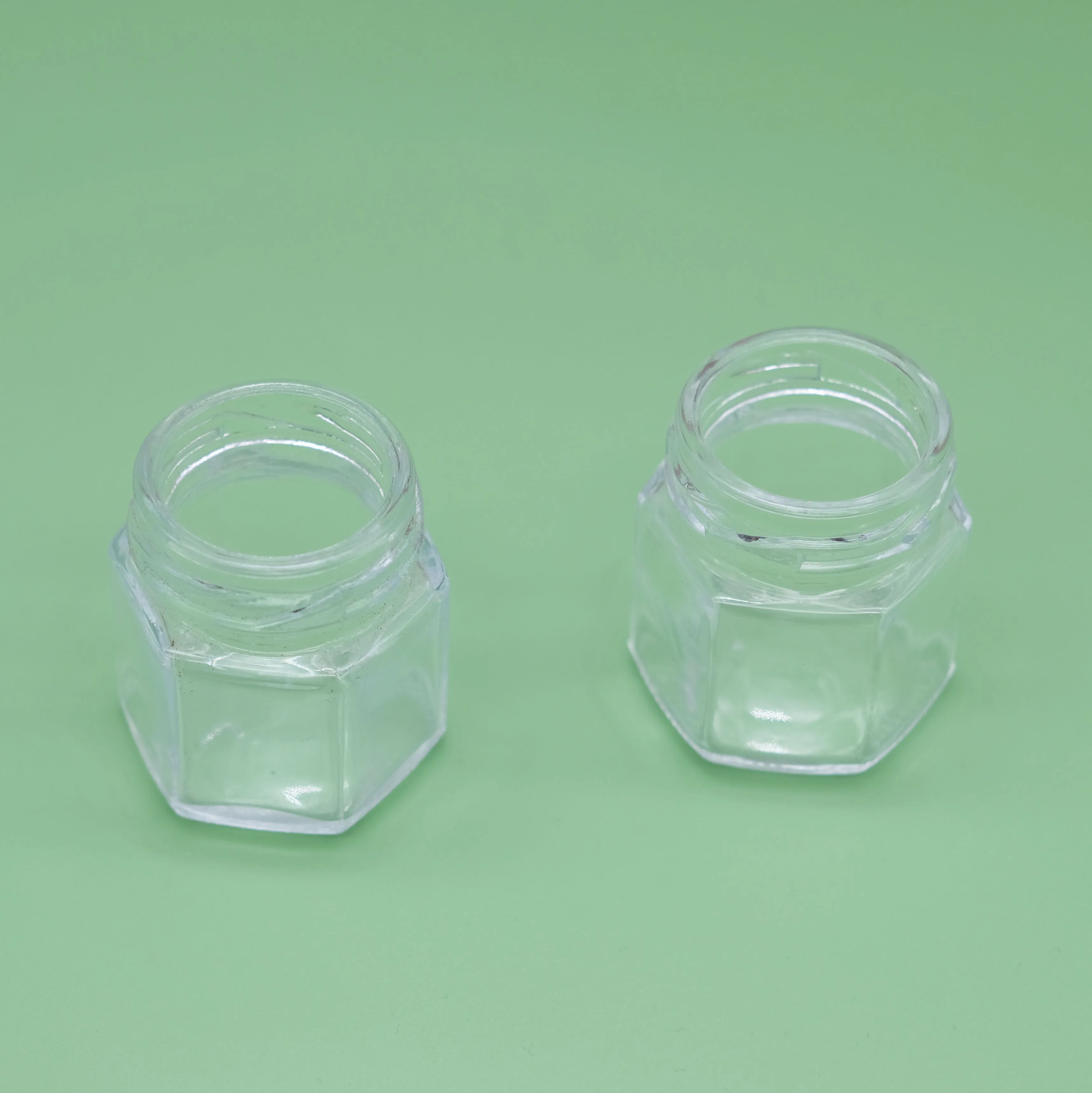 Wholesale mini clear glass jam container with rose golden metal lid 25ml 45ml 80ml  honey glass jars for wedding kids
