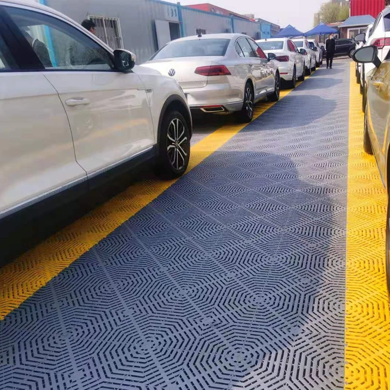 20mm Anti Slip  Car Wash Interlocking Tiles PP Garage Floor Tiles