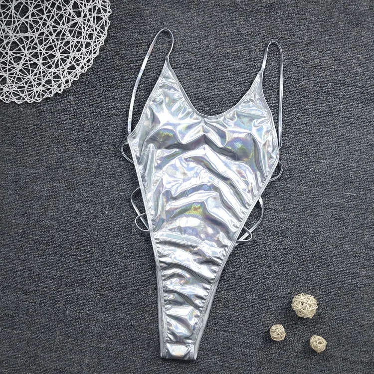 2022 Silver Fluorescent Green Orange Front String Tie Cross T Style Bikini Set Swimsuit Swimwear Two Piece Bathing Suit Halter