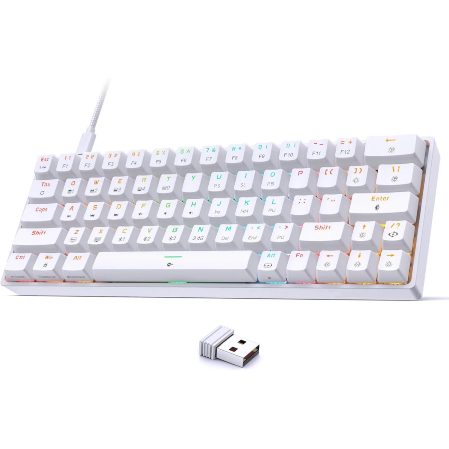 Cute Rechargeable Wireless Gaming Keyboard with Gateron Red Switch HotSwap Mechanical Keyboard Genre