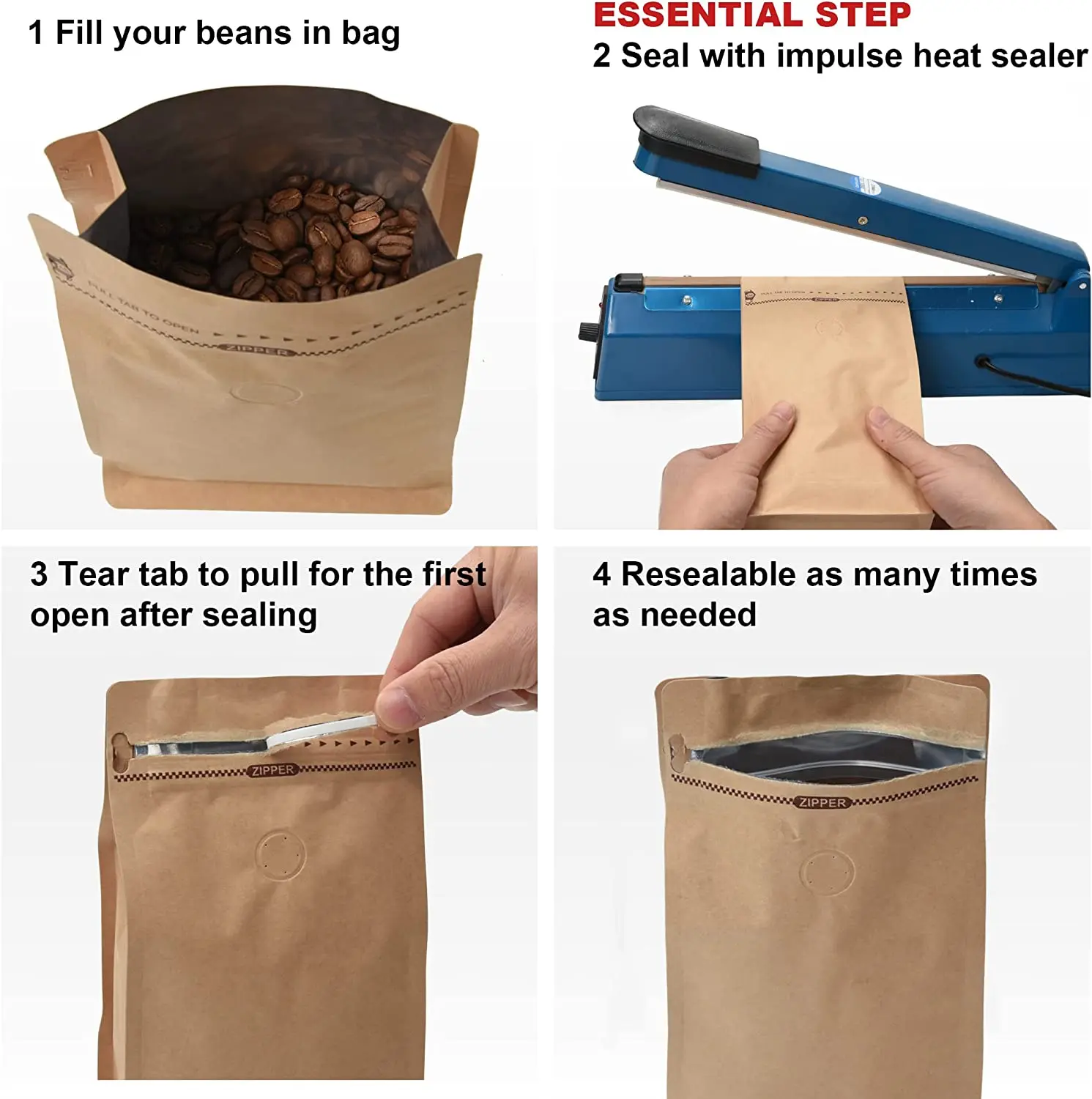 Custom 250G Bolsas Para De Cafe Empty Coffee Tea Packaging Pouch Flat Bottom Coffee Bag With Valve And Zipper