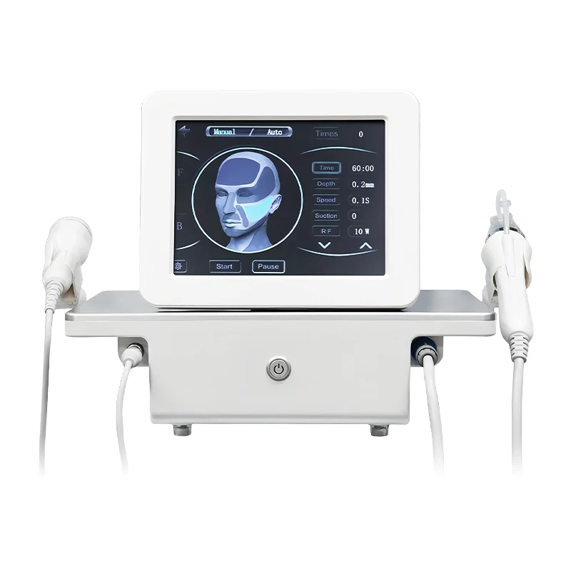 Portable 2 IN 1 10 25 64 Pins Skin Tightening Rejuvenation Wrinkle Stretchmark Removal Rf Fractional Gold Microneedle Machine