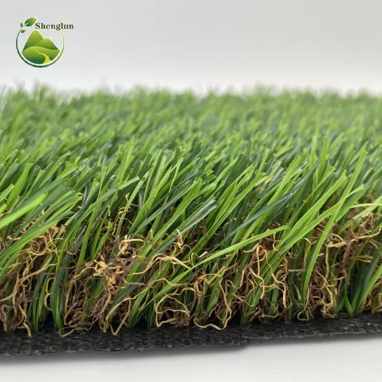 Chinese Artificial Turf Landscape Grass 4 Tone Color Weather Fastness Artificial Grass Lawn
