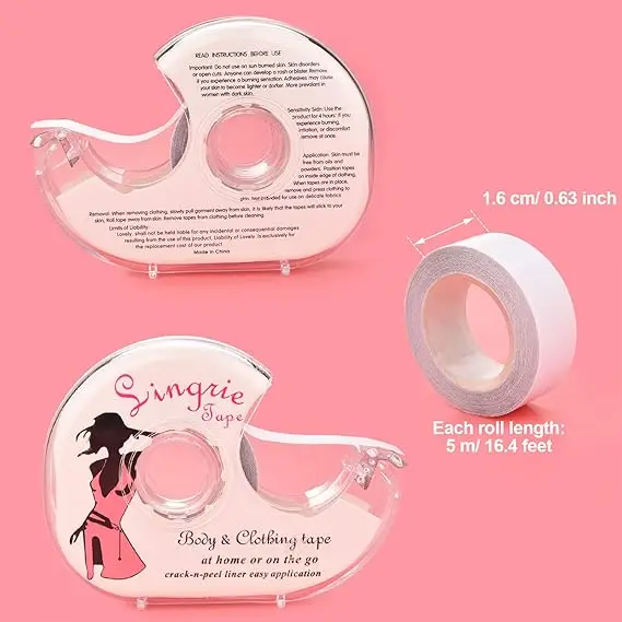 Factory Sale Invisible Double-Stick Transparent Clothing Tape Adhesive Body Tape Double Sided Lingerie Tape