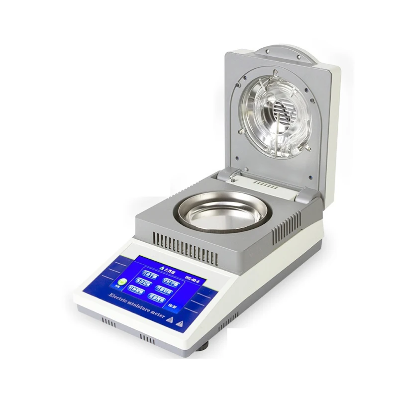110g/1mg Moisture Analyzer Tester Halogen Moisture Meter with Digital Touch Screen for Bean Valley/Powder/herb/Tea/Meat