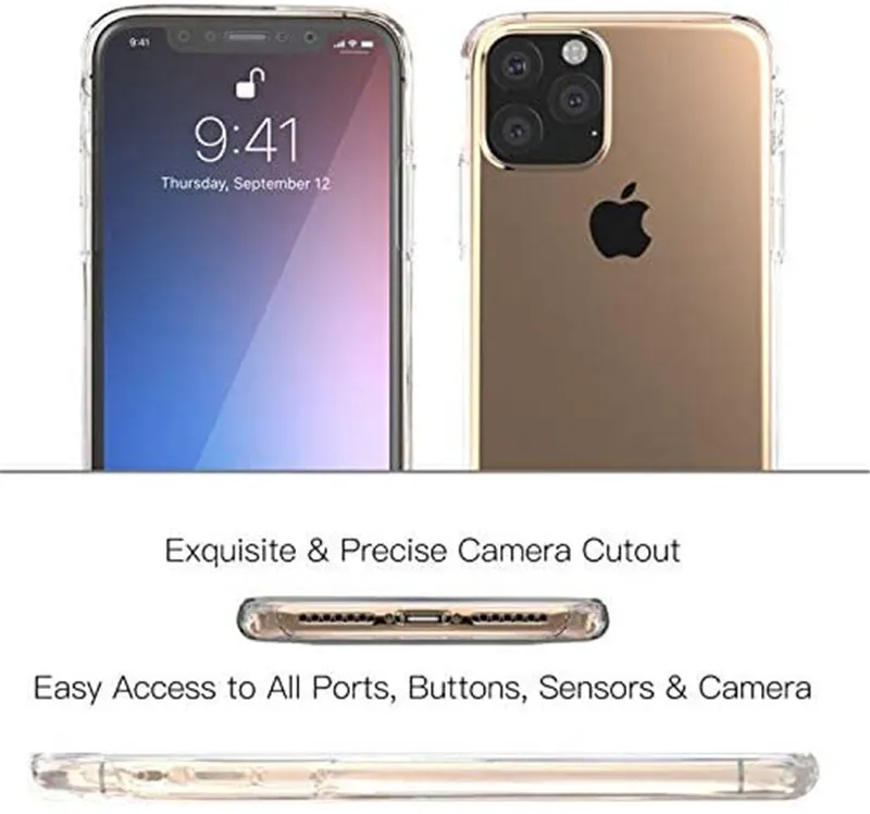 360 Degree Protection Shockproof Transparent Full Cover Cases Soft TPU Phone Case For Iphone 12 Pro Max