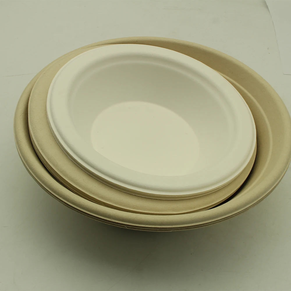 Factory Custom Wet Pressed Pulp Bowl Cereal Degradable Bowls Rice Bowls For Kitchen Disposable Tableware Set