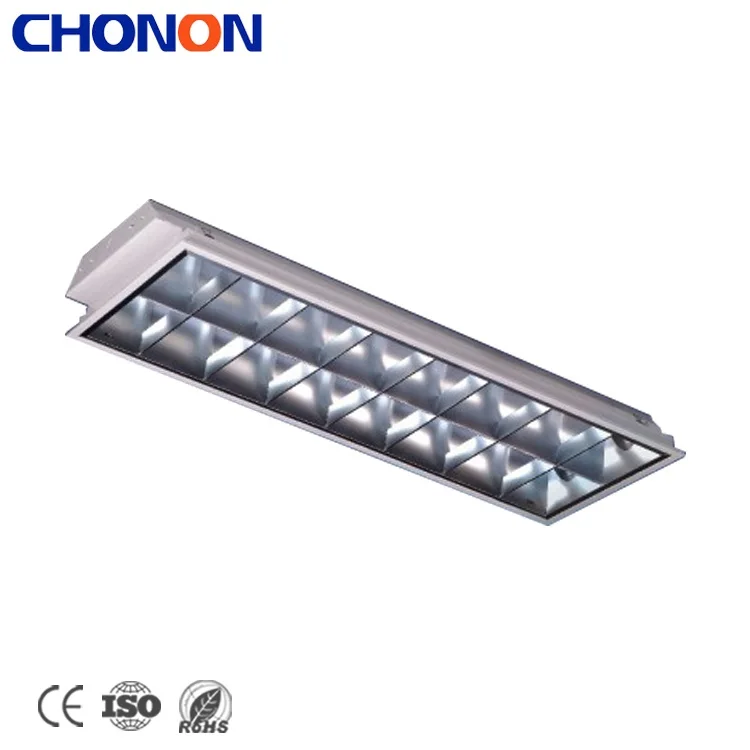White Steel Housing Diammables Grille Light With Electronic Ballast