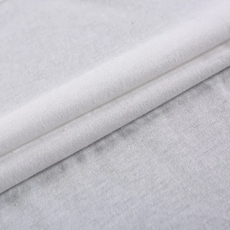 Hot selling knitted brushed white cotton jersey fabric combed brushed jersey knit fabrics