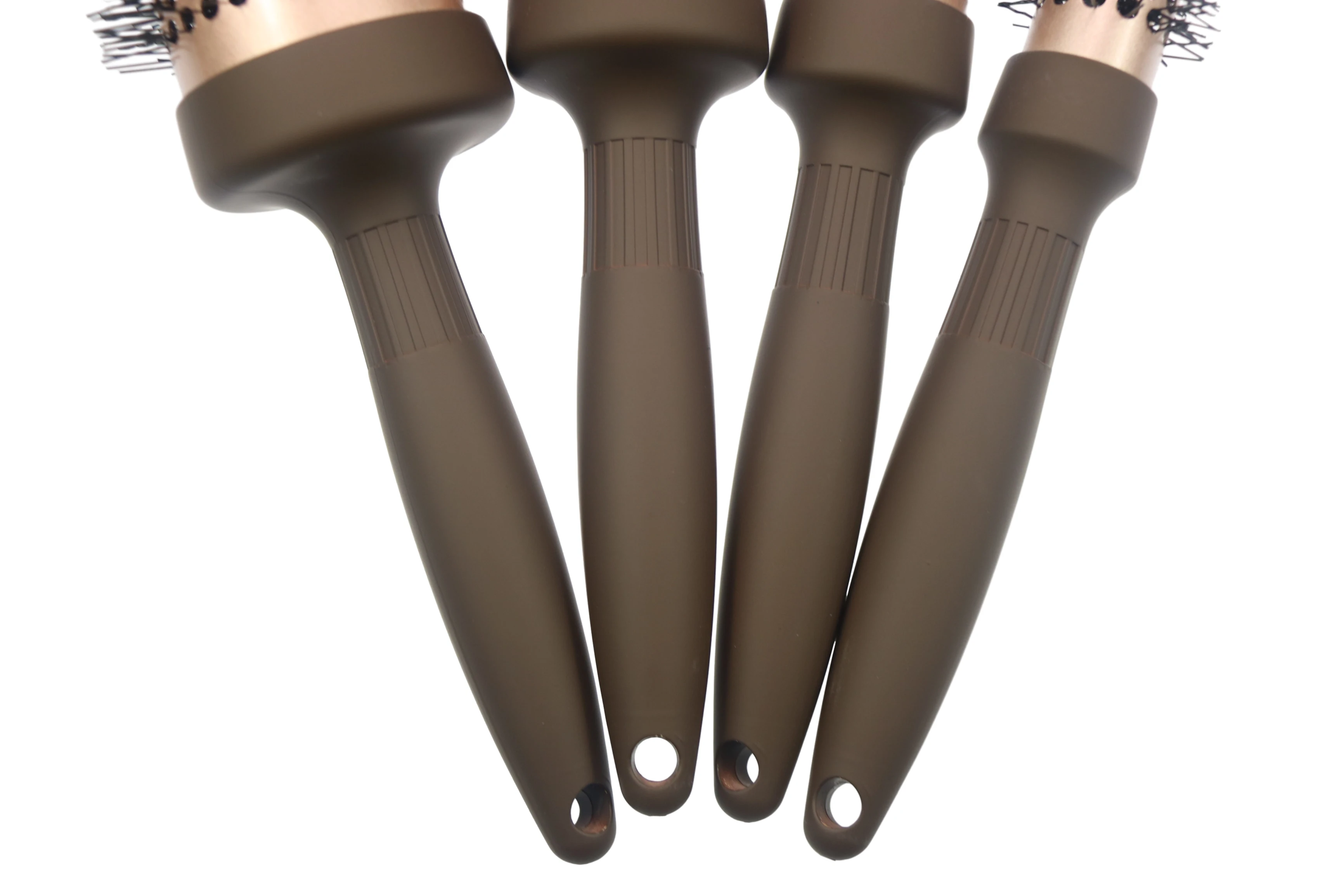 4pcs Professional Boar Bristle Thermal Ionic Hairbrush Hair Salon Round Brush Ceramic For Curling Styling & Blow Drying