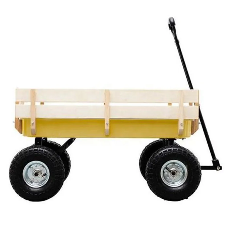 Manufacturer Strength Capacity Utility, Wheels camping trolley collapsible Handle Wooden Railing Kids Beach Folding Wagon Cart/
