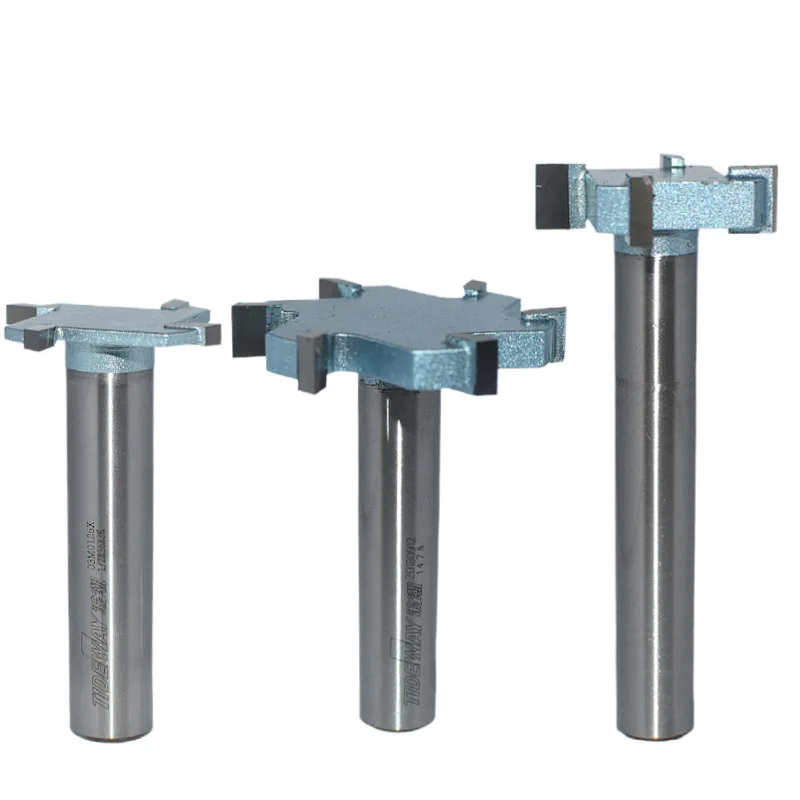 Tideway 4Flute 6Flute wood cutting tools 1/2 1/4 shank  T slot router bits  for wood woodworking