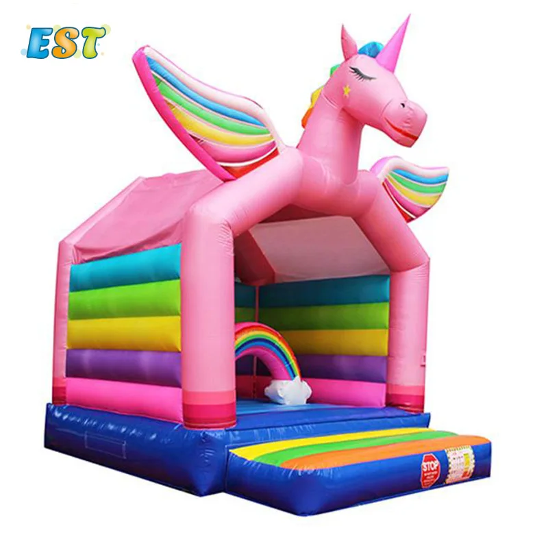 Red Unicorn Inflatable Castle new design Pegasus Bouncing House for sale