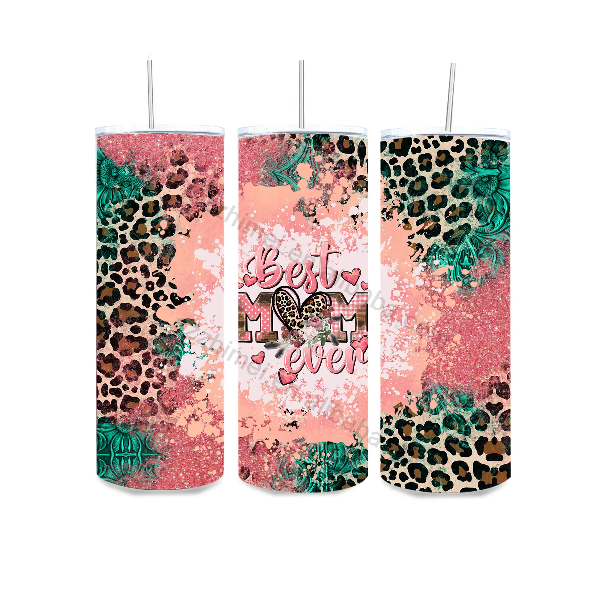 Custom Logo Cartoon Pattern 20oz tumbler Paint mom stainless steel cup sports water cup with lid straw