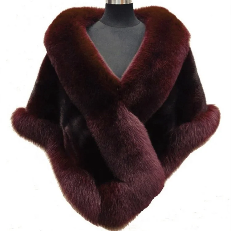 
Latest Design Elegant Style Winter Ladies Faux Fur Cape 