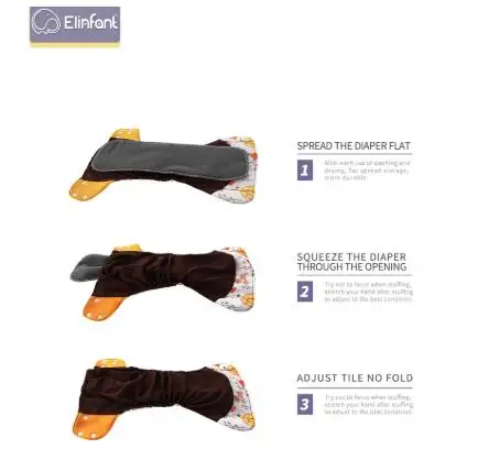 Elinfant high quality baby nappies Insert 2+2 layers bamboo charcoal for baby diaper insert