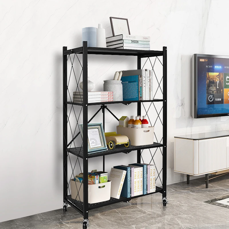 Factory Direct 3/4/5 Layer Microwave Oven Stand Portable Steel Metal Storage Folding Kitchen Rack
