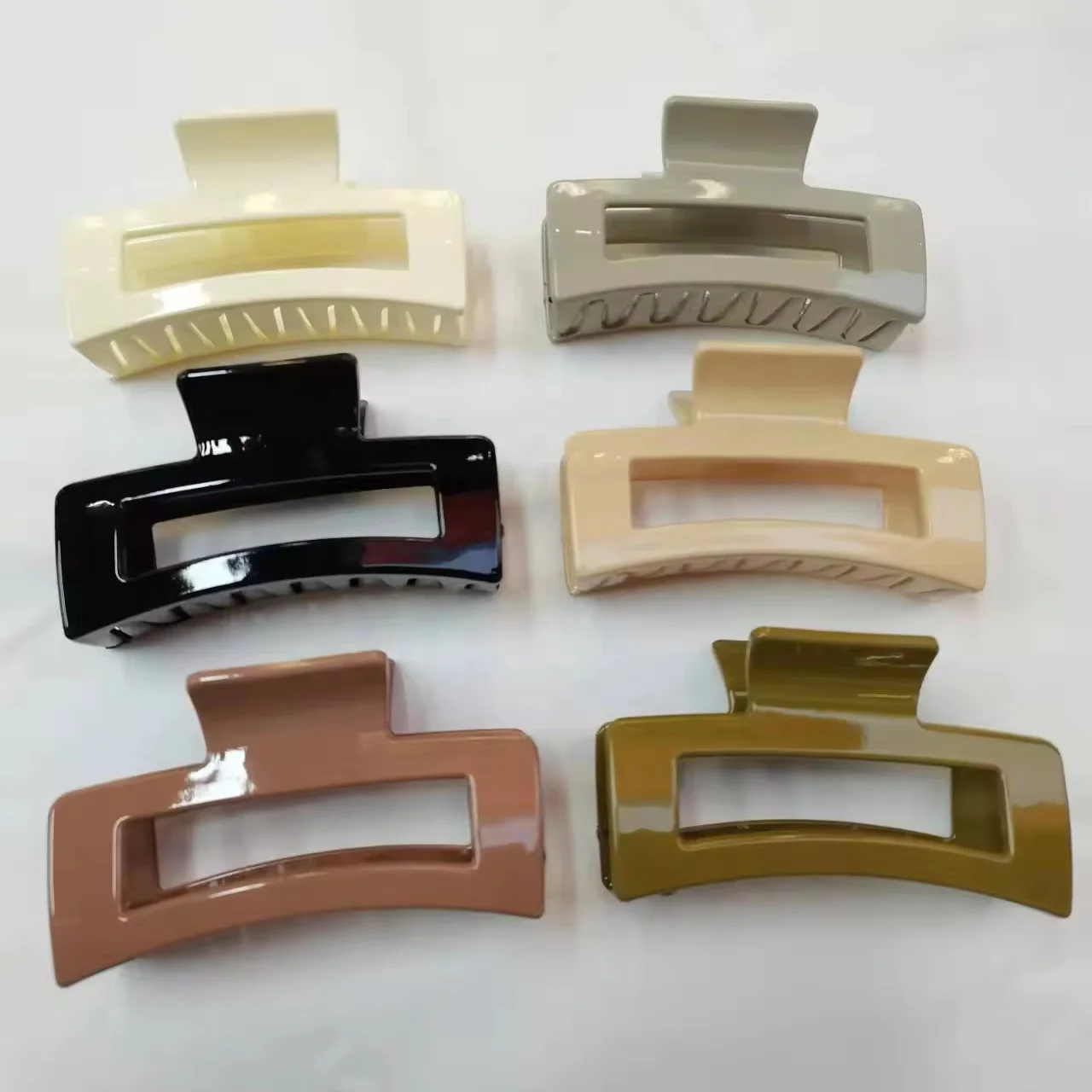 Wholesale Trending Women 8.5cm Square Plastic Matte Hair Claw Clips Barrette Mini Hair Accessories For Girls