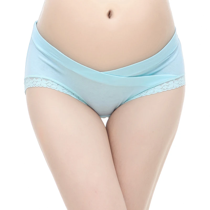 
Plus Size Cotton Underwear For Pregnant Women Maternity Panties With Lace Trim 
