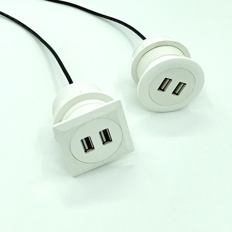 Office Furniture Desktop Socket 2 Port USB Charger dual usb charging outlet for UK/US/EU plug