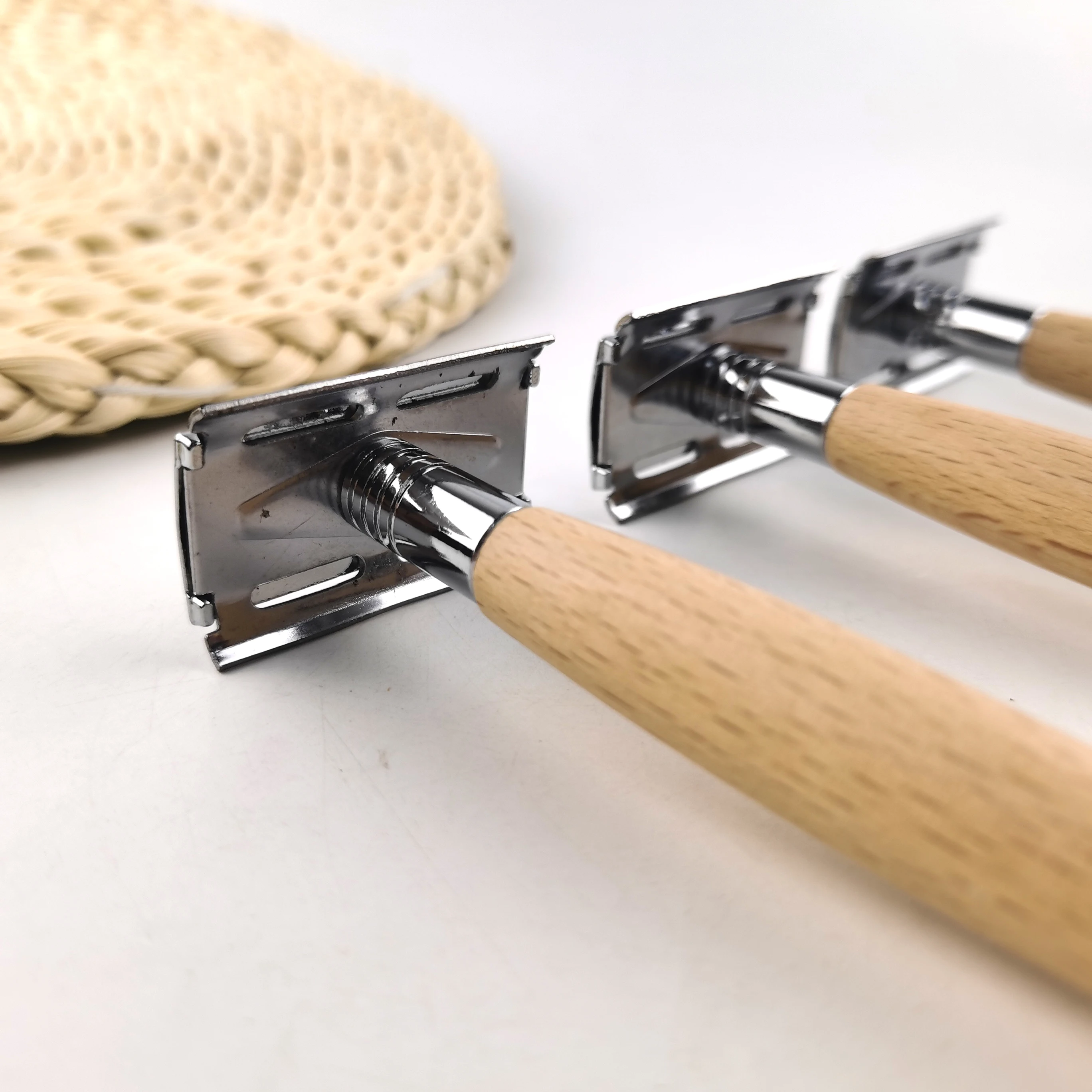 mens shaving metal razor double edge razor bamboo handle shaving safety razor