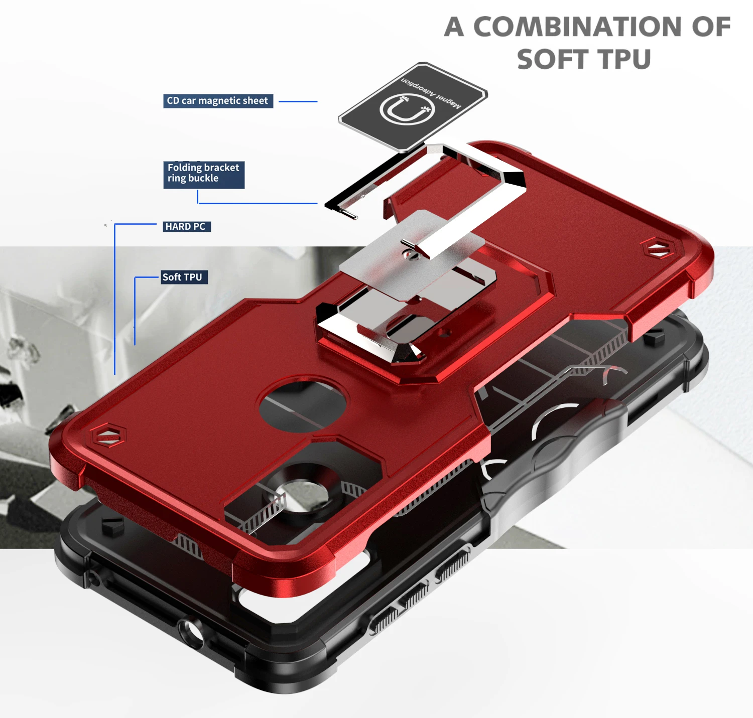 hot selling phone case ring stand Full Protection phone case for MOTO G9 PLAY case