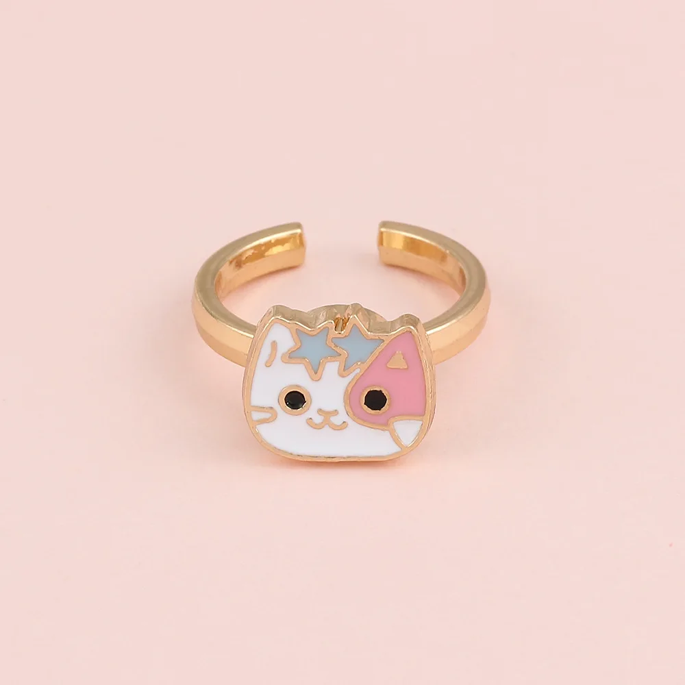 Boy Girls Cute Cartoon Spinner Ring Adjustable Stress Relieving Anxiety Ring Fidget Anxiety Rings for Kids