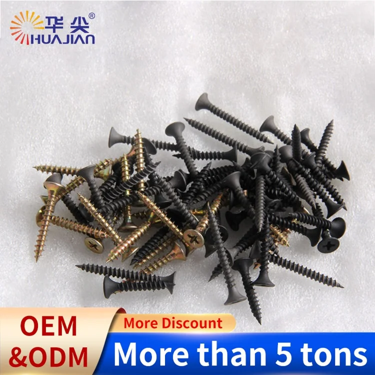 Black Carbon Steel Flat Head Drywall Screw Wood Screw