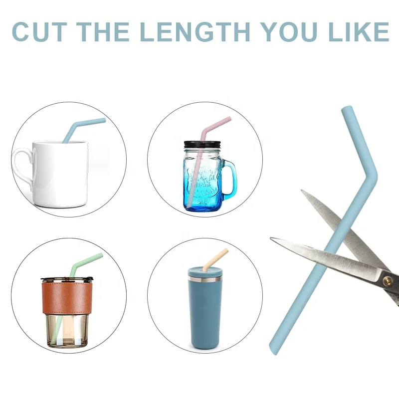 Wholesale BPA Free Silicone Straws Reusable Silicon Drinking Straw Food Grade Kids Silicone Straw