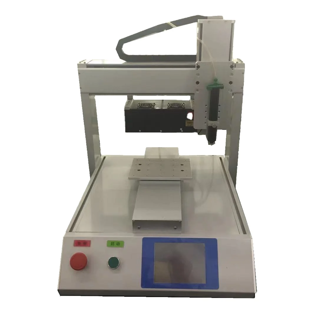 Desktop 3 Axis Hot Melt Automatic Glue Dispenser For 30cc Syringe Liquid Glue