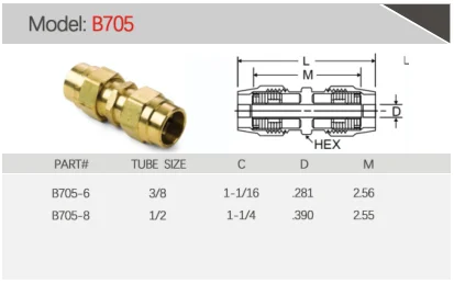 Brass DOT Rubber Hose Connector With Spring Guard