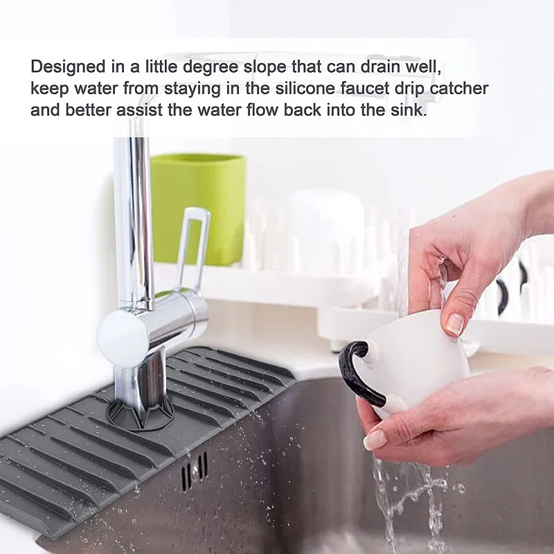 Amazon top seller mat countertop silicone water guard under the kitchen drying sink pad liner splash faucet mat
