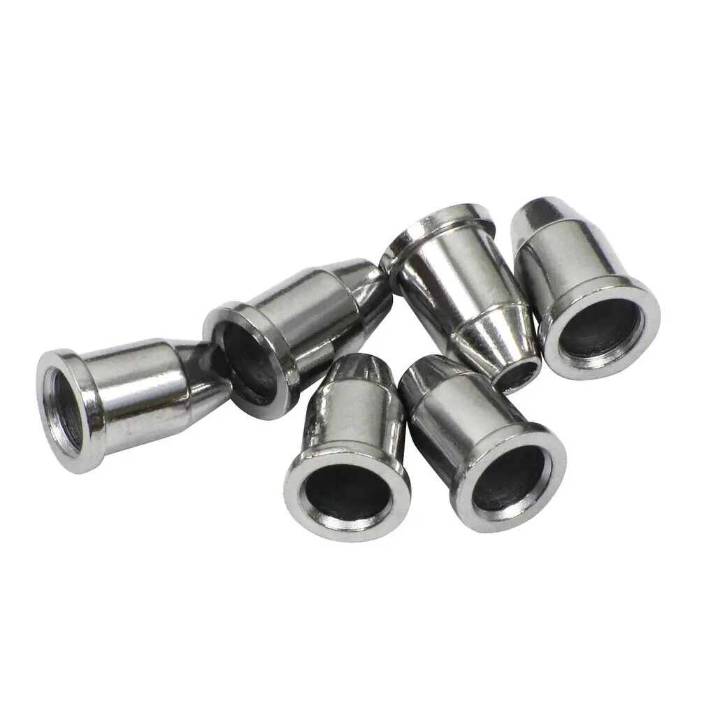 Stainless Steel Electric Guitar String Ferrules with Mounting Bushings Chrome