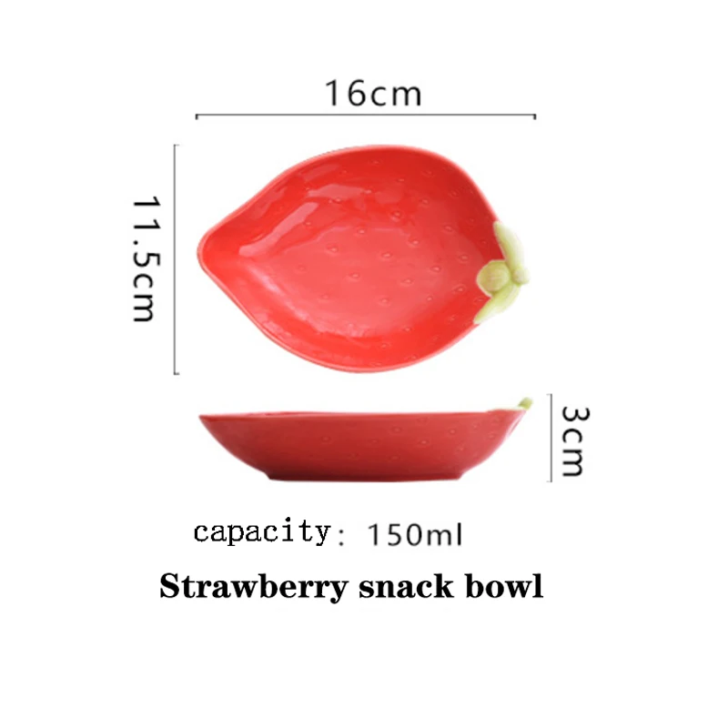 Factory Direct Ceramic Mango Strawberry Grape Avocado Cartoon Fruit Shape Salad Snack Bowl