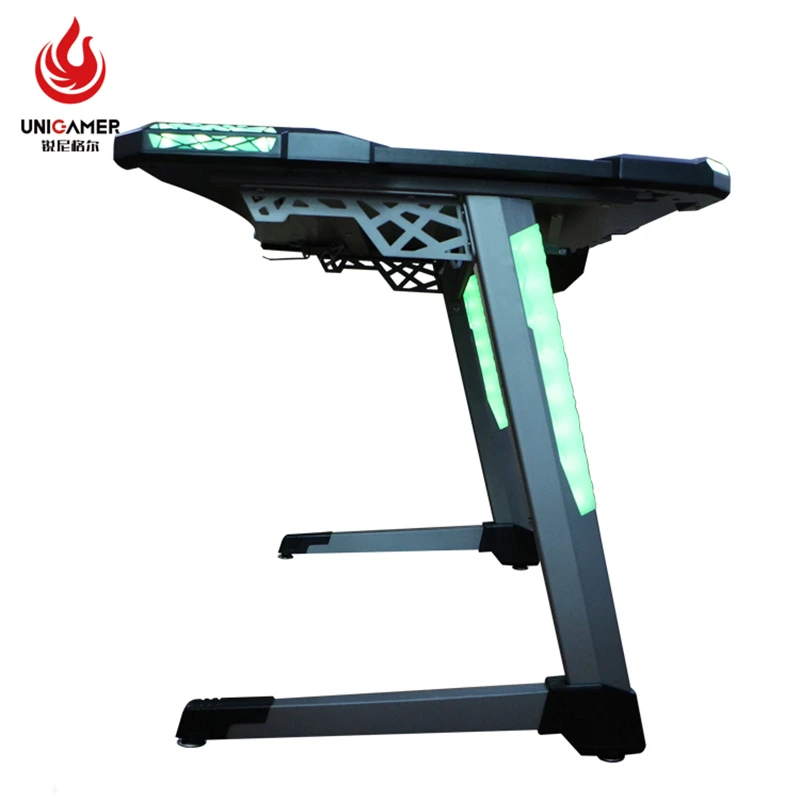 Unigamer Ergonomic Morden Style Metal  Cheap Gaming Table Pc Computer Gaming Desk For Game Player