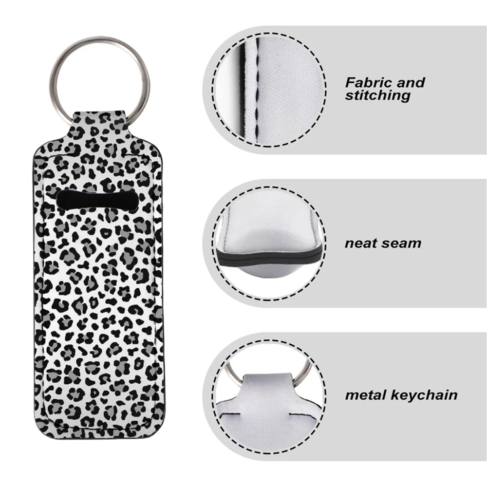 Custom Logo Neoprene Lipgloss Holder Keychain For Girls Lipstick Protection Sleeve Pocket Clip On Key Chains Chapstick Bags