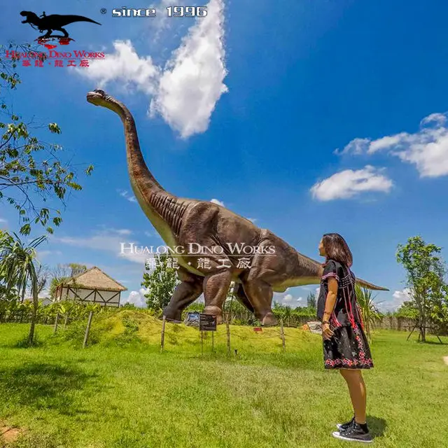 Amusement Games Outdoor Animatronic Long Neck Dinosaur and Statue Sculpture For Dinosaur
