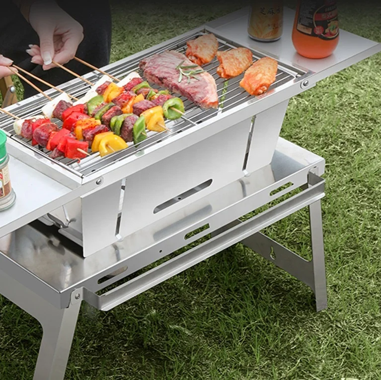 Wholesale stainless steel foldable outdoor camping portable grill