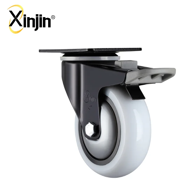 3 inch medium duty PP thread stem caster wheel with brake