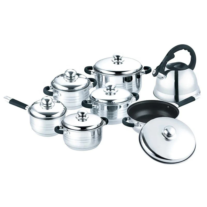 Premium quality colorful stainless steel cookware set z-line swiss with silicone handle